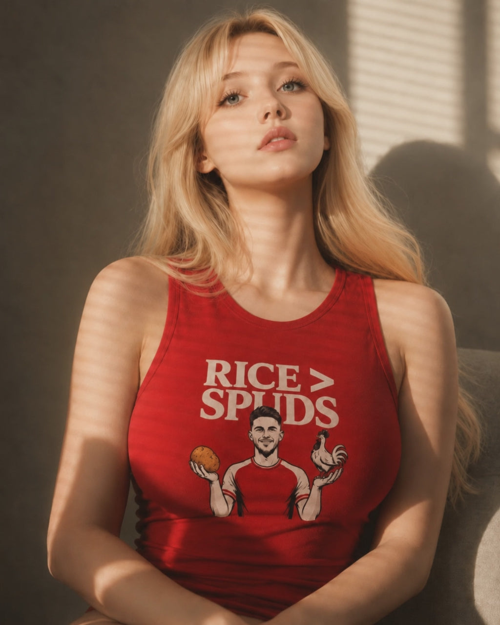 RICE OVER SPUDS | Unisex Tri-Blend Tank